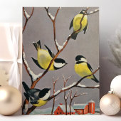 ヴィンテージ·アメリカン·ゴールドフィンチ·バード·ウィンター·シーン シーズンカード