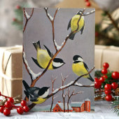 ヴィンテージ·アメリカン·ゴールドフィンチ·バード·ウィンター·シーン シーズンカード