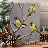 ヴィンテージ·アメリカン·ゴールドフィンチ·バード·ウィンター·シーン シーズンカード