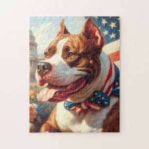ヴィンテージ・アメリカン・ピットブル・テリア絵画ズ ジグソーパズル