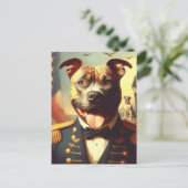 ヴィンテージ・アメリカン・ピットブル・テリア絵画ズ ポストカード (スタンド正面)