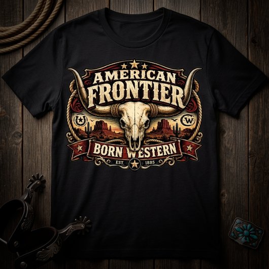 ヴィンテージ アメリカン フロンティアカウ スカル ウエスタン Tシャツ