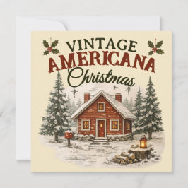 ヴィンテージ アメリカーナ クリスマス 田舎のキャビン ホリデー カード