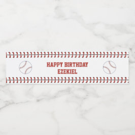 ヴィンテージ アメリカーナ ネイビー＆レッド 野球の誕生日 ペットボトルラベル
