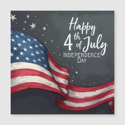 ヴィンテージ アメリカ国旗 イラスト アート 7月4日 (正面)
