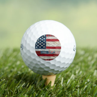 ヴィンテージ アメリカ国旗 ゴルフボール - ダストレス ラグ