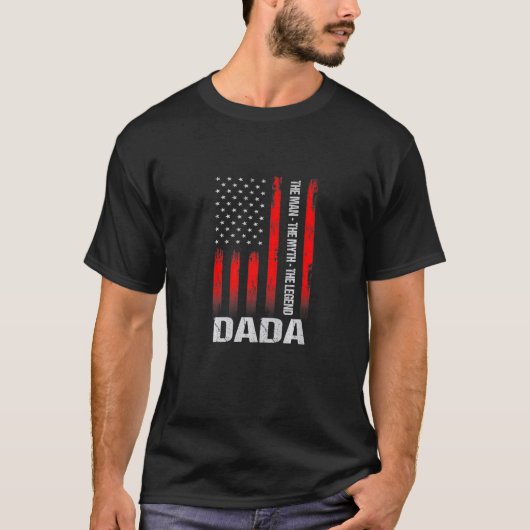 ヴィンテージ アメリカ国旗 ダダマン 神話 伝説 父 Tシャツ (正面)