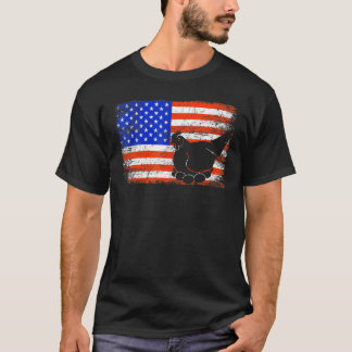 ヴィンテージ アメリカ国旗 ニワトリ 7月4日 Tシャツ