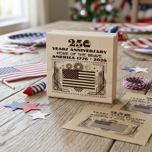 ヴィンテージ アメリカ国旗 モチーフ 250周年記念  ラバースタンプ