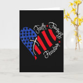 ヴィンテージ アメリカ国旗 信仰 家族 自由 愛国的なチ カード (黄色い花)