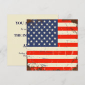 ヴィンテージ アメリカ国旗 招待状 (正面/裏面)