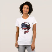 ヴィンテージ アメリカ国旗 看護師 プロフィール ベクター デザイン Tシャツ (正面フル)