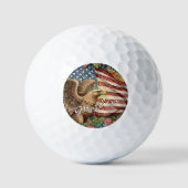 ヴィンテージ アメリカ国旗、鷲、USA 愛国アート ゴルフボール (正面)