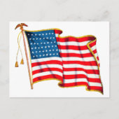 ヴィンテージ アメリカ国旗, 7月4日 ポストカード (正面)