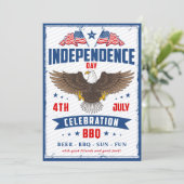 ヴィンテージ アメリカ国旗 7月4日 BBQパーティー 招待状 (スタンド正面)