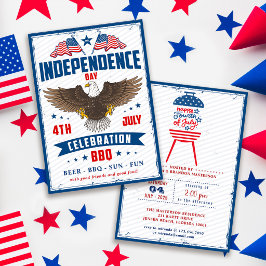 ヴィンテージ アメリカ国旗 7月4日 BBQパーティー 招待状