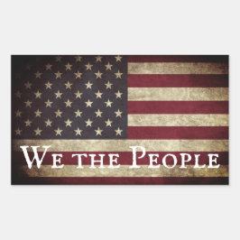 ヴィンテージ アメリカ国旗 We the People 長方形シール