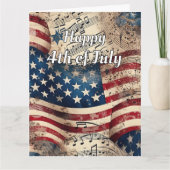 ヴィンテージ アメリカ独立記念日 フラグ カード (正面)