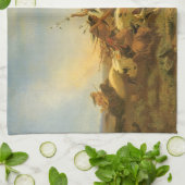 ヴィンテージ アメリカ西部 アート, ウィマーのバッファロー ハント キッチンタオル (折り畳み)