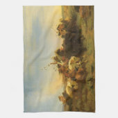 ヴィンテージ アメリカ西部 アート, ウィマーのバッファロー ハント キッチンタオル (縦)