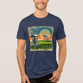 ヴィンテージ アメリカ フラッグ ディスクゴルフ ヴィンテージ サン トライブレンドTシャツ