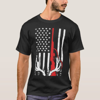ヴィンテージ アメリカ フラッグ 鹿 狩猟 ダックハント クリス Tシャツ