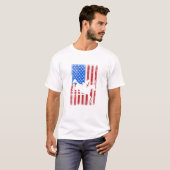ヴィンテージ アメリカ 国旗 馬術 総合馬術 Tシャツ (正面フル)