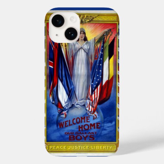 ヴィンテージ アメリカ 愛国心 平和 正義 自由 Case-Mate iPhoneケース (裏面)