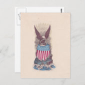 ヴィンテージ アメリカ 愛国的な 南北戦争時代の鷲の紋章 ポストカード (正面/裏面)