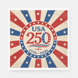 ヴィンテージ アメリカ 250 ナプキン 愛国的な USA パーティー スタンダードランチョンナプキン
