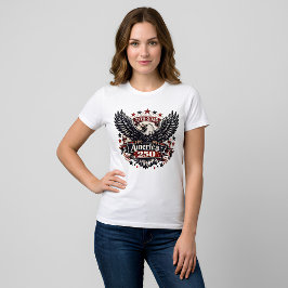 ヴィンテージ アメリカ 250 ハクトウワシ 1776-2026 愛国 トライブレンドTシャツ