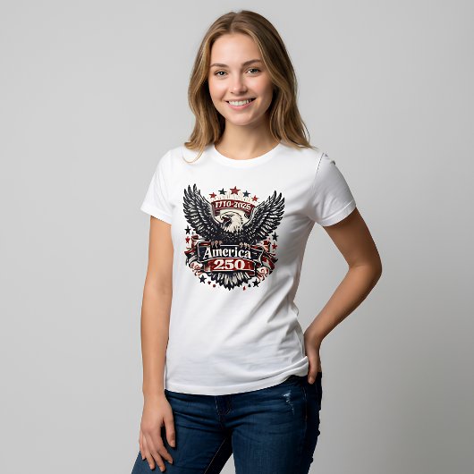 ヴィンテージ アメリカ 250 ハクトウワシ 1776-2026 愛国 Tシャツ