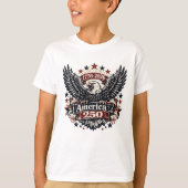 ヴィンテージ アメリカ 250 ハクトウワシ 1776-2026 愛国 Tシャツ (正面)