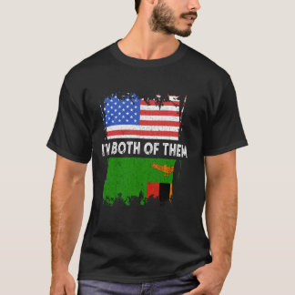 ヴィンテージ アメリカ USA ザンビア 両方好き Tシャツ