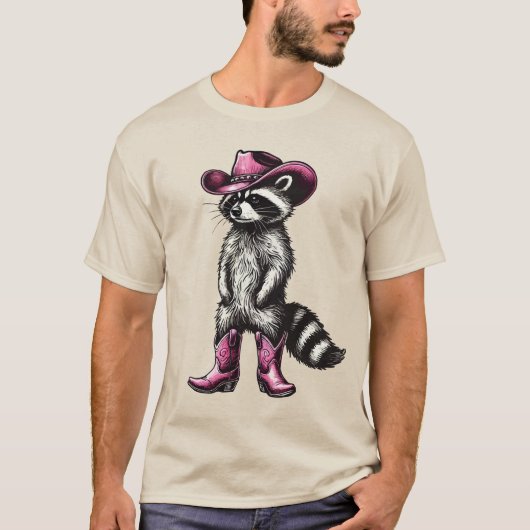 ヴィンテージ・アライグマ・カウボーイ・カウガール・たぬき・ウェスタン Tシャツ (正面)