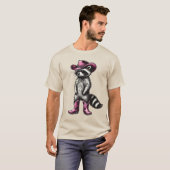 ヴィンテージ・アライグマ・カウボーイ・カウガール・たぬき・ウェスタン Tシャツ (正面フル)