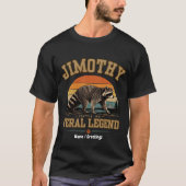 ヴィンテージ・アライグマ+野生動物+冒険デザイン+野生 Tシャツ (正面)
