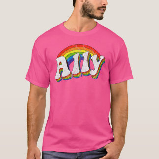 ヴィンテージ・アライ LGBTQ 70年代 ゲイ・プライド・フラッグ LGBT 少年 Tシャツ