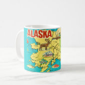 ヴィンテージ アラスカ地図 ポストカード マグ (正面左)