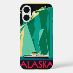 ヴィンテージ アラスカ 旅行 ポスター アート, タク グラシア iPhone 16ケース