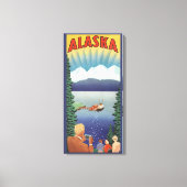 ヴィンテージ アラスカ 旅行 ポスター アート, 風景 キャンバスプリント (正面)