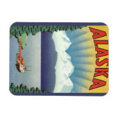 ヴィンテージ アラスカ 旅行 ポスター アート, 風景 マグネット (横)