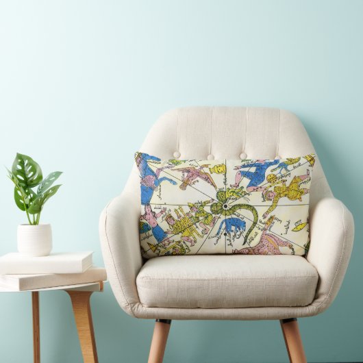 ヴィンテージ、アラビア球体、星座 ランバークッション (椅子)