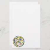 ヴィンテージ、アラビア球体、星座 便箋 (正面/裏面)