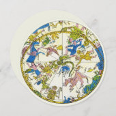 ヴィンテージ、アラビア球体、星座 招待状 (正面/裏面)