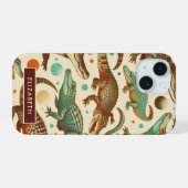 ヴィンテージ・アリゲーター・シームレス iPhone 15ケース (裏面横)
