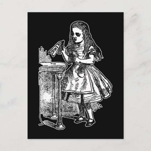 ヴィンテージ・アリスが飲む ポストカード (正面)