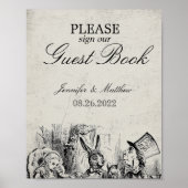 ヴィンテージ アリスインワンダーランド ウェディング ゲストブック (正面)