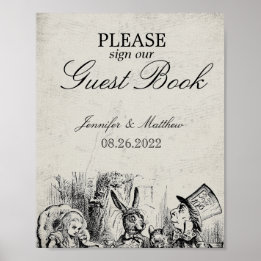 ヴィンテージ アリスインワンダーランド ウェディング ゲストブック