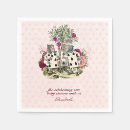 ヴィンテージ アリスインワンダーランド ティーパーティー オーダーメイド パーティー スタンダードカクテルナプキン